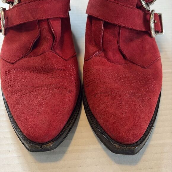 Toga Pulla red suede boots 36/6 - Picture 3 of 8